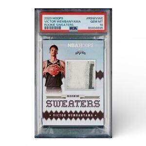 Wemby Rare RC 2023-24 Panini NBA Hoops Rookie Sweaters Victor Wembanyama PSA 10